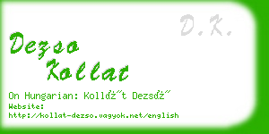 dezso kollat business card